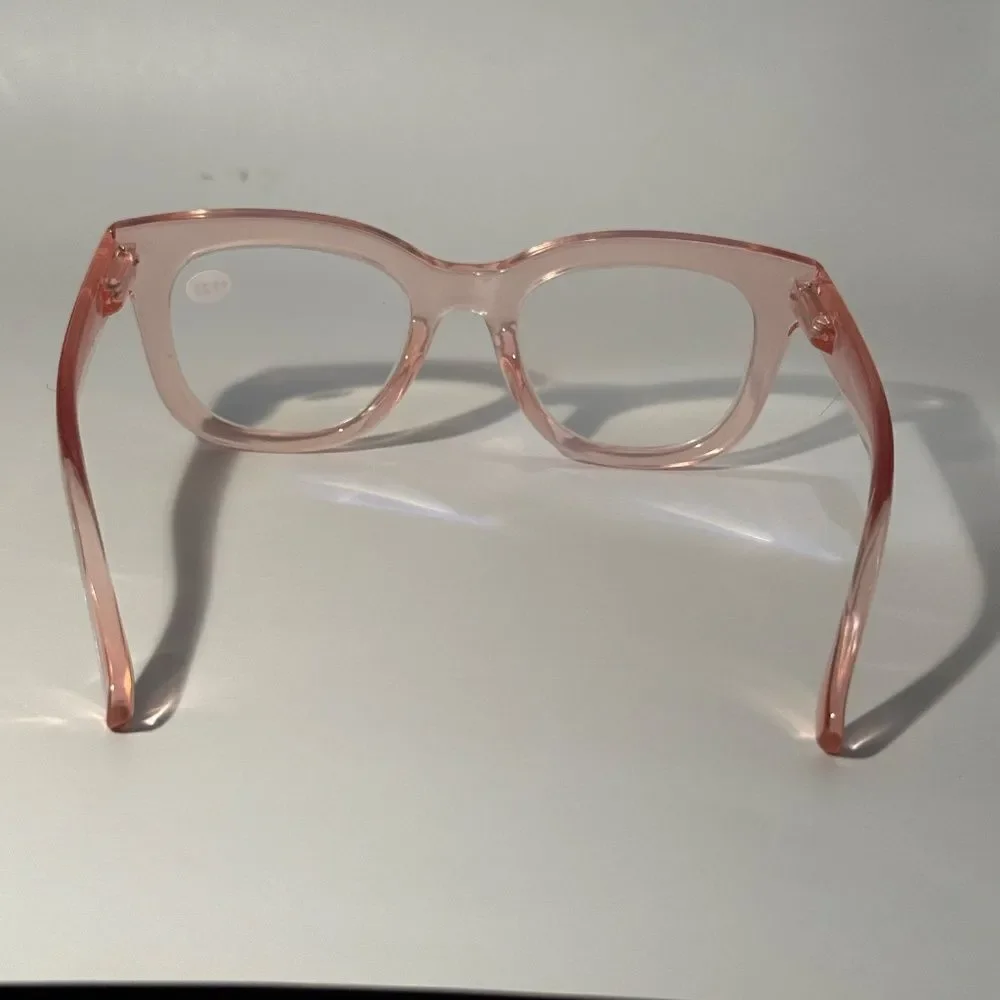 1563 Mona Reading Glasses 1.25 Pink Taupe Readers Rounded Square Frame NWT